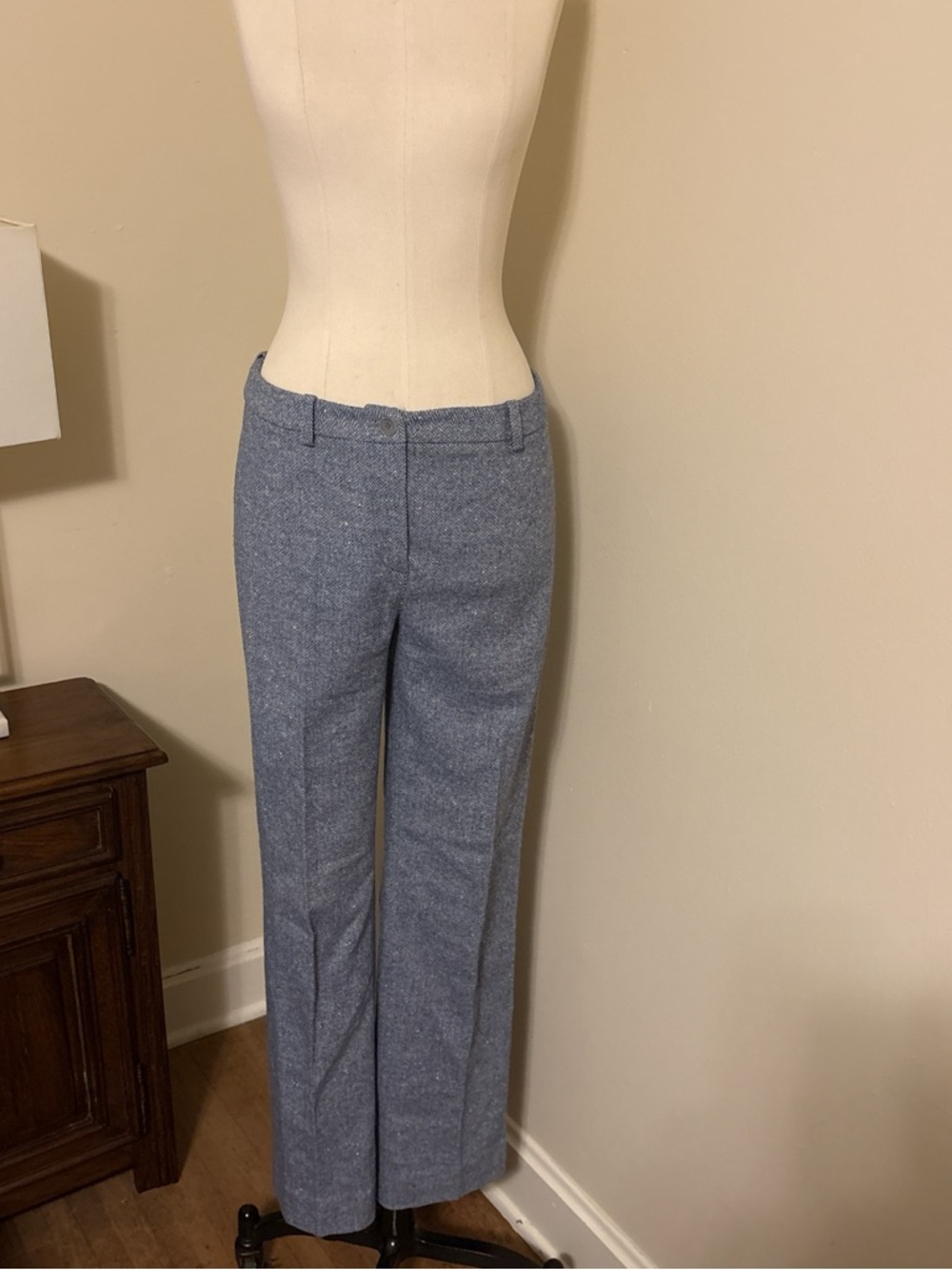 Luisa Spagnoli Light Blue Tweed-Style Trousers